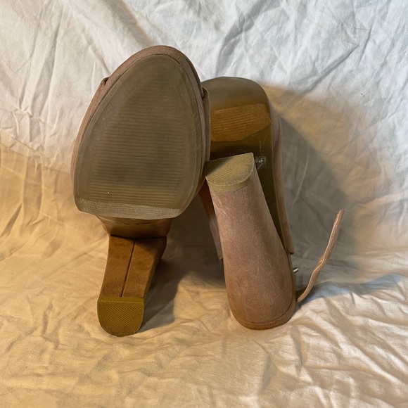 Report platform taupe peep toe suede ankle booties - Picture 6 of 7